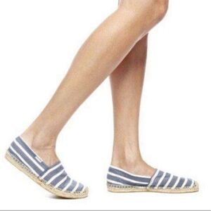 Soludos Blue Stripe Classic Espadrille Flats Denim 10